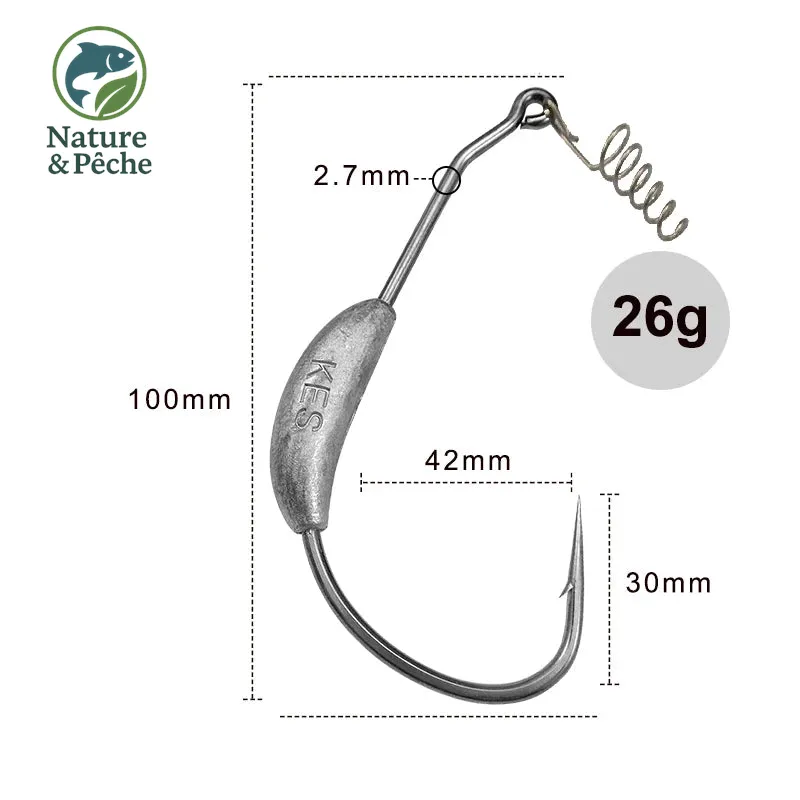 Pack de 5 têtes plombées KESFishing JIG003 – têtes rondes polyvalentes pour leurres souples (eau douce & mer)