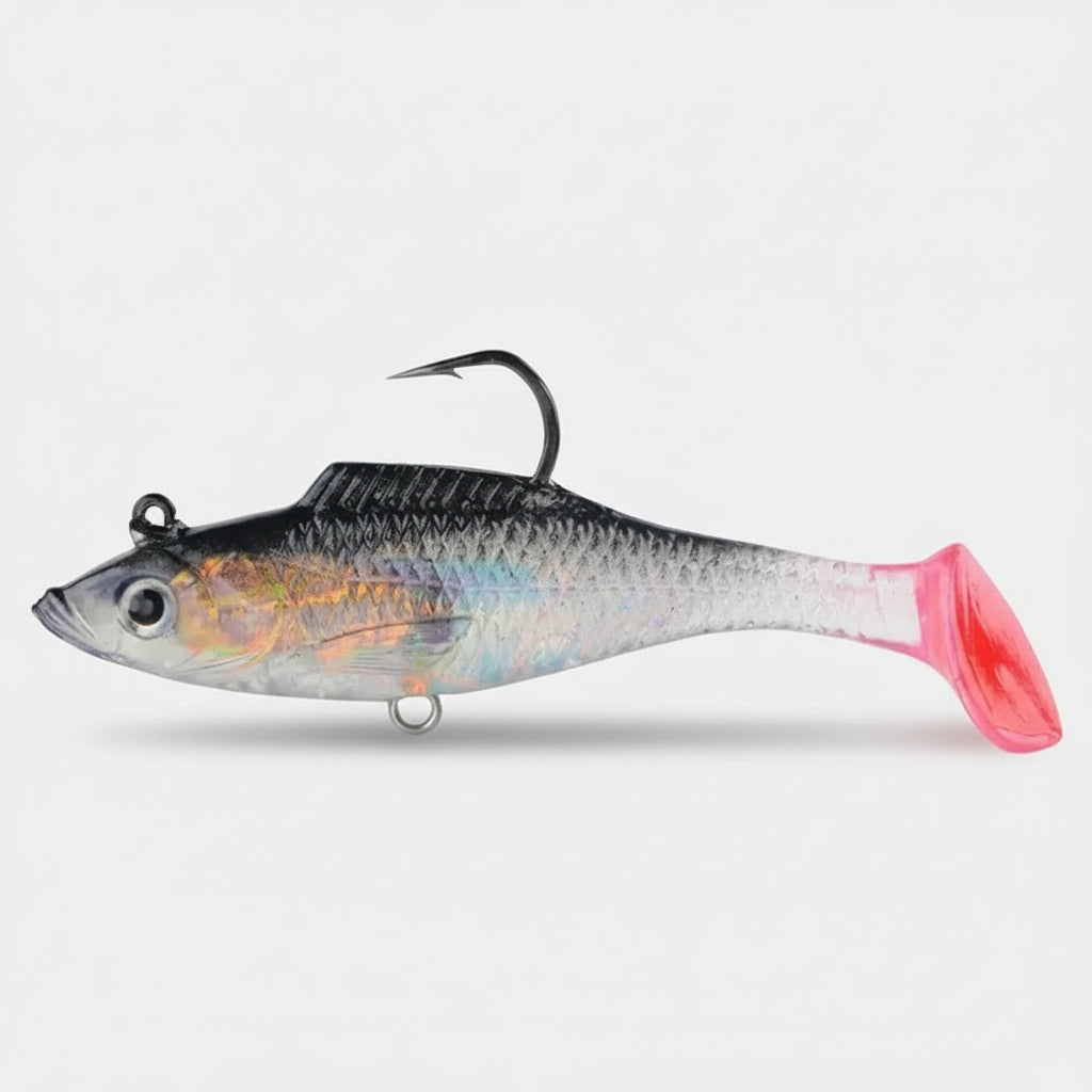 Pack Leurres Souples Brochet – 4 Swimbaits MEREDITH Sélection Nature & Pêche