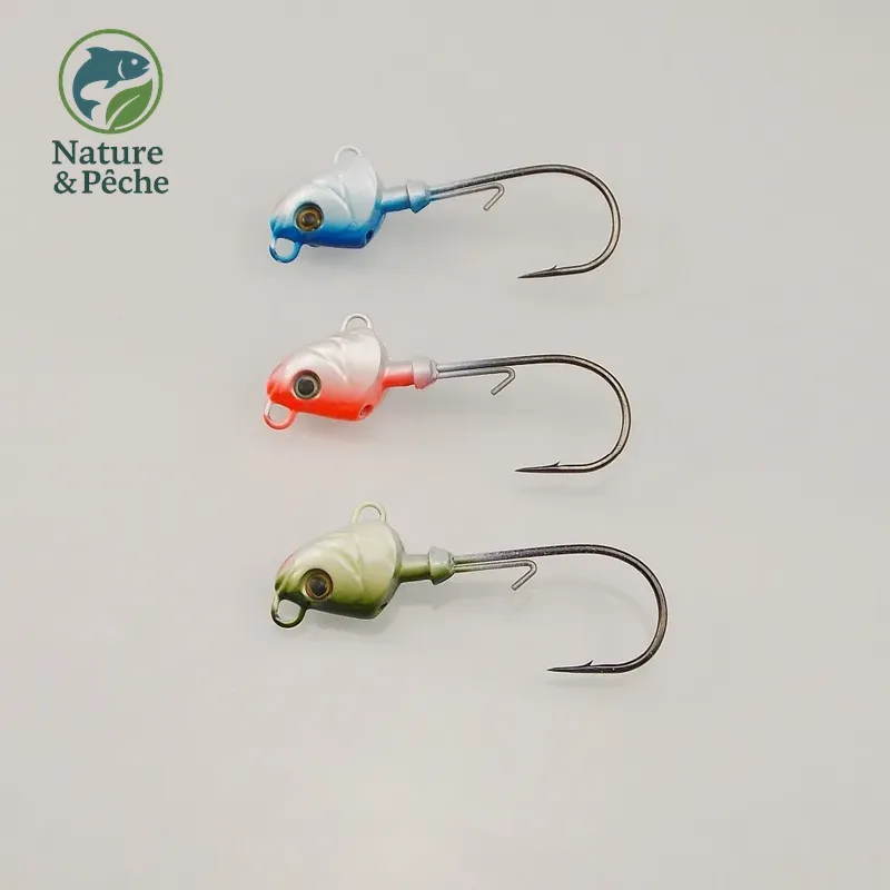 Pack de 4 têtes plombées KESFishing JH004 – 7 g avec hameçons 1/0 et coloris attractifs pour leurres souples