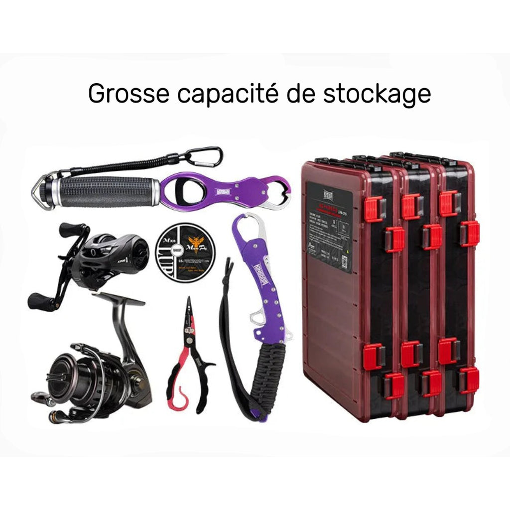 Sac à dos de pêche KINGDOM 37×25×14 cm – Waterproof, 2 couches, pour pêche, randonnée et outdoor