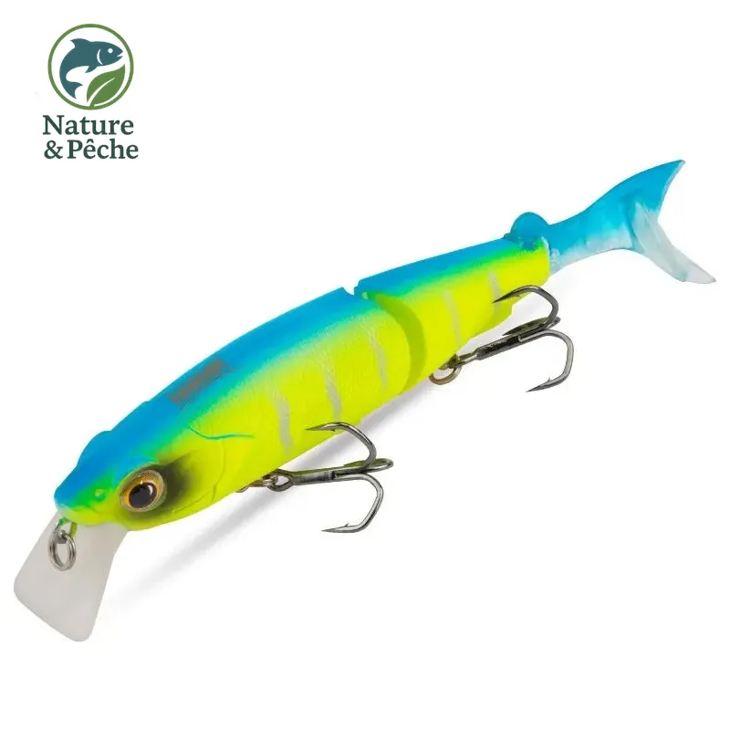 Leurre flottant articulé KINGDOM 120 mm – Swimbait Minnow 3D, parfait pour brochets, truites et bars