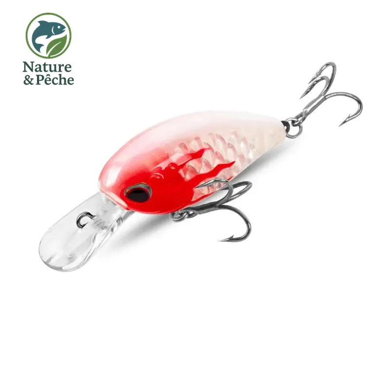 Leurre crankbait flottant KINGDOM FAT BOY II – 43 mm, 6/6.5 g, 2 types de bavettes, spécial bass & truite