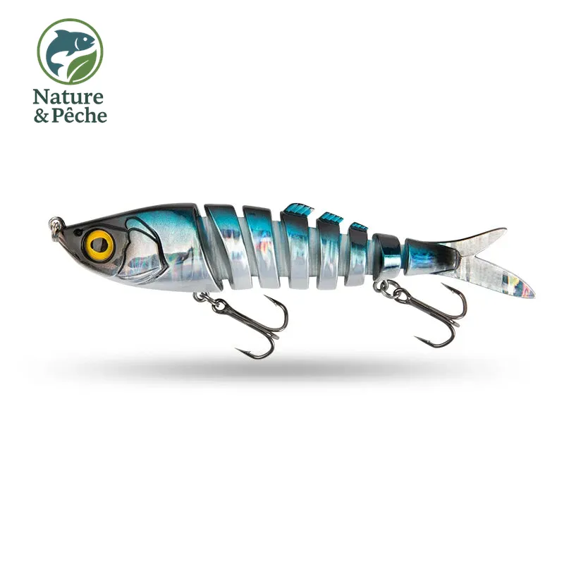 Leurre Articulé KINGDOM 90 mm – 8 Sections, 10 g, nage réaliste pour carnassiers d’eau douce & mer