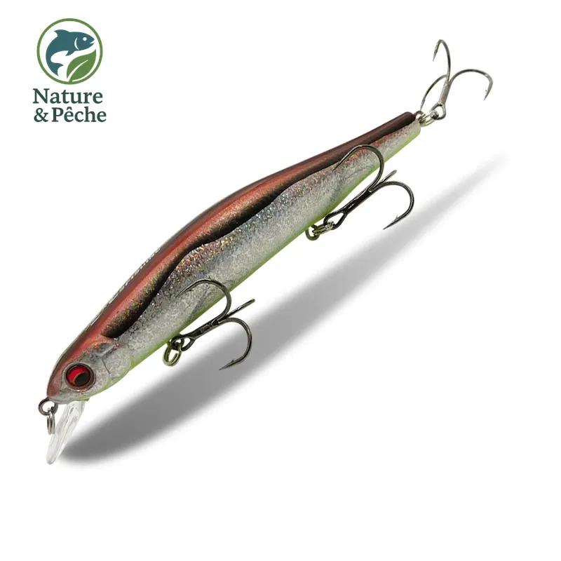 Minnow KES Fishing 112D – 112 mm / 17 g, suspending 0–1.2 m, leurre dur pour brochet, sandre & bar