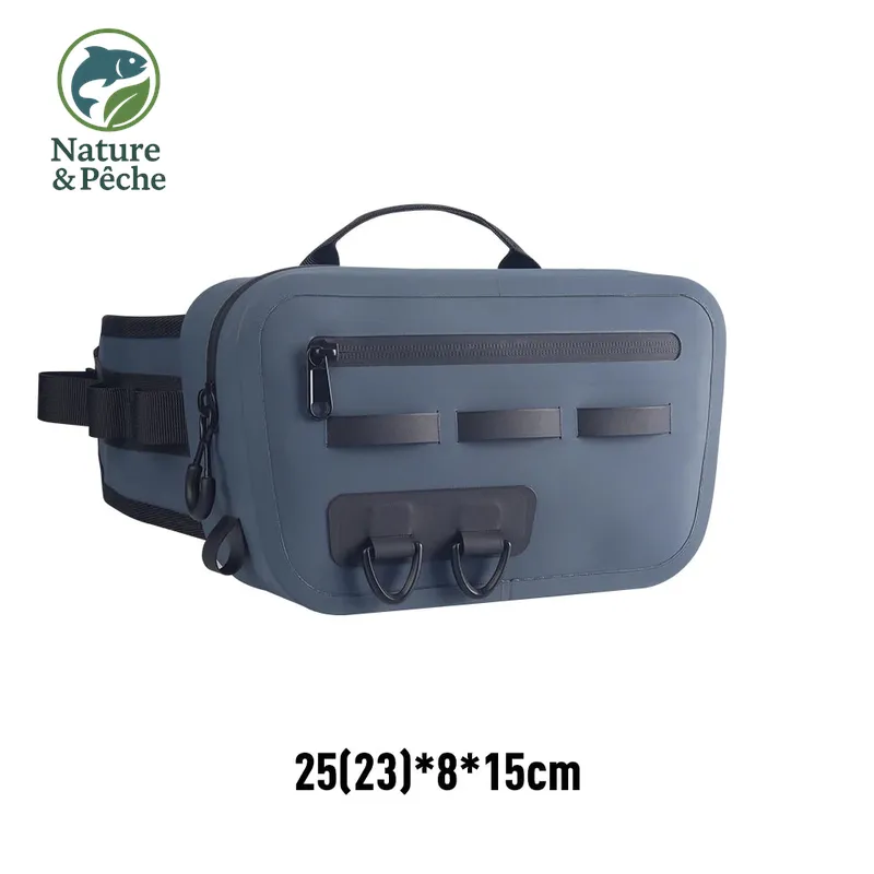 Sac de pêche KINGDOM IPX8 – Étanche, multifonction, porté épaule/ceinture/jambe, grande capacité 420D TPU