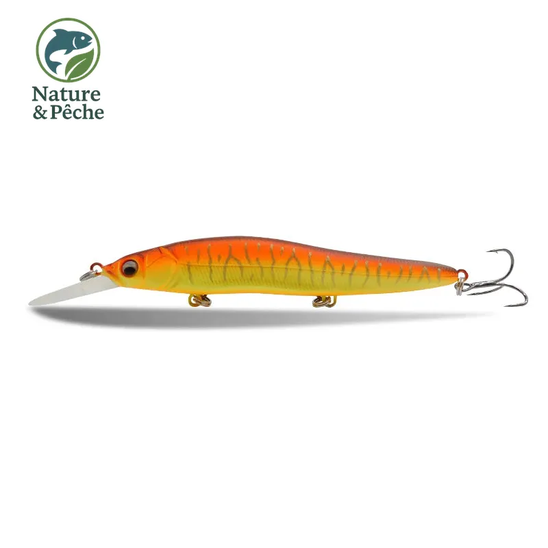 Minnow KES Fishing DW0015 – 110 mm / 14 g, slow floating, leurre dur pour brochet, sandre & bar
