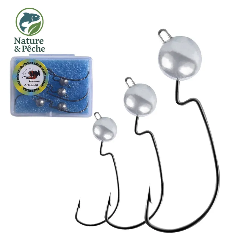 Pack de 6 têtes plombées KESFishing JH006 – Hameçon renforcé pour leurres souples (mer & eau douce)
