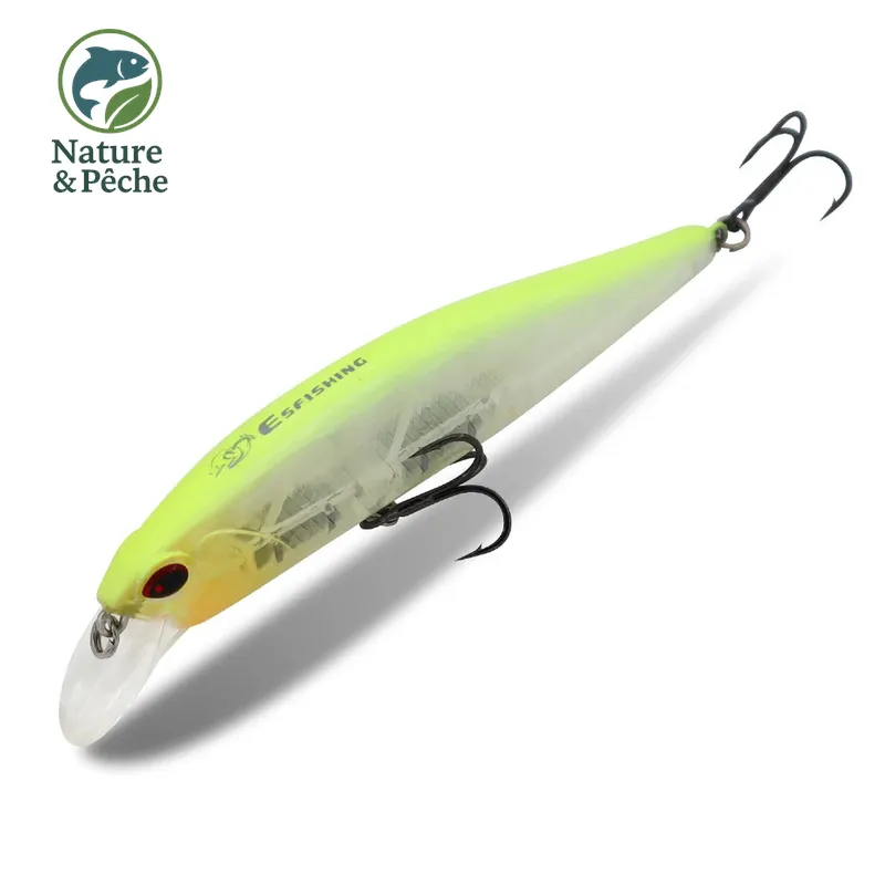 Minnow KES Fishing SPW100 – 100 mm / 16 g, suspending 0.8–1.5 m, leurre dur brochet, sandre & bar
