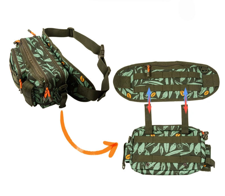 Sac de pêche KINGDOM 1000D – Sac banane waterproof grande capacité 31x18x16 cm