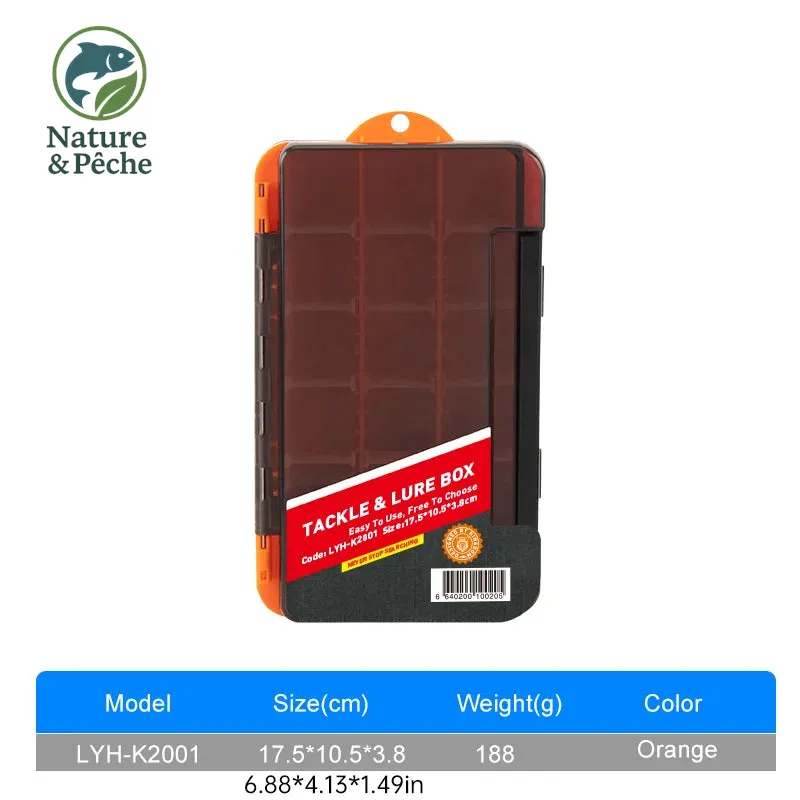 Boîte de rangement KINGDOM double face – multi-compartiments pour leurres, hameçons et accessoires de pêche