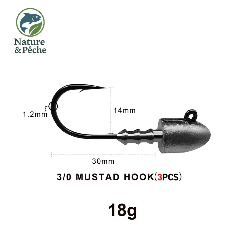 Têtes plombées KESFishing JH007 – 2,5 à 10 g pour leurres souples, mer & eau douce