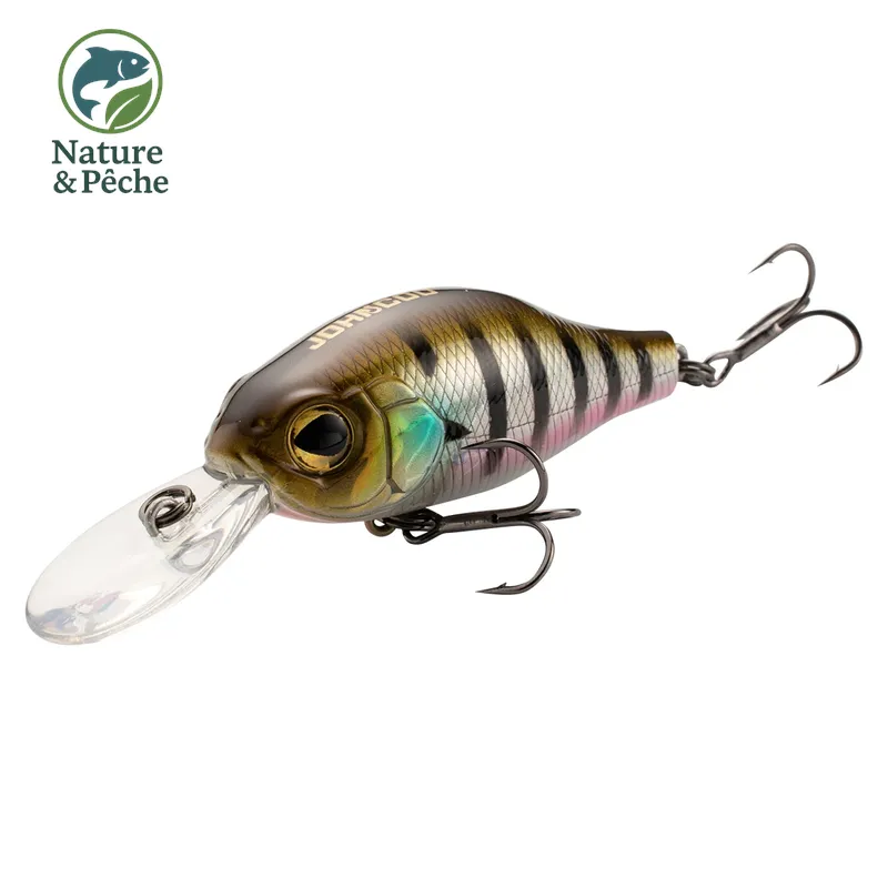 Crankbait JOHNCOO 55–65 mm – leurre flottant 10.6/14.5 g avec billes sonores, spécial brochet, perche & bass