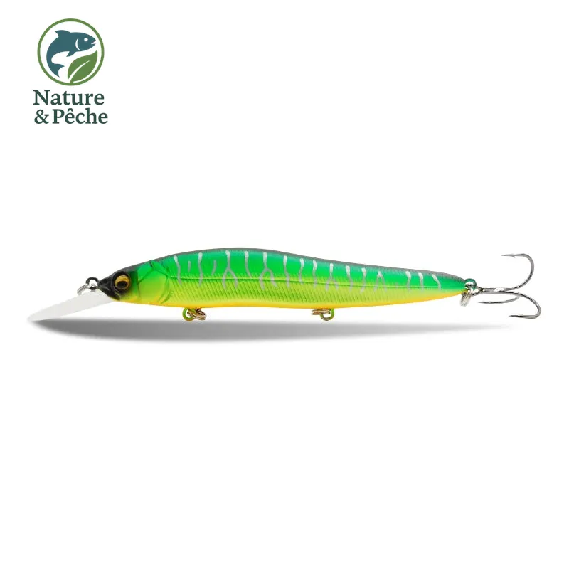 Minnow KES Fishing DW0015 – 110 mm / 14 g, slow floating, leurre dur pour brochet, sandre & bar