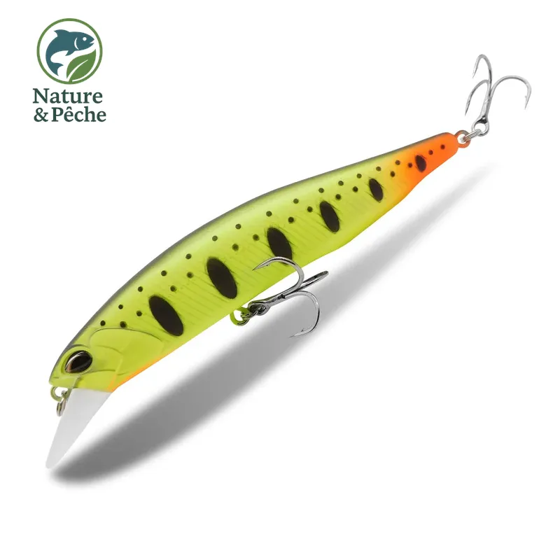 Minnow KES Fishing SPW100 – 100 mm / 16 g, suspending 0.8–1.5 m, leurre dur brochet, sandre & bar