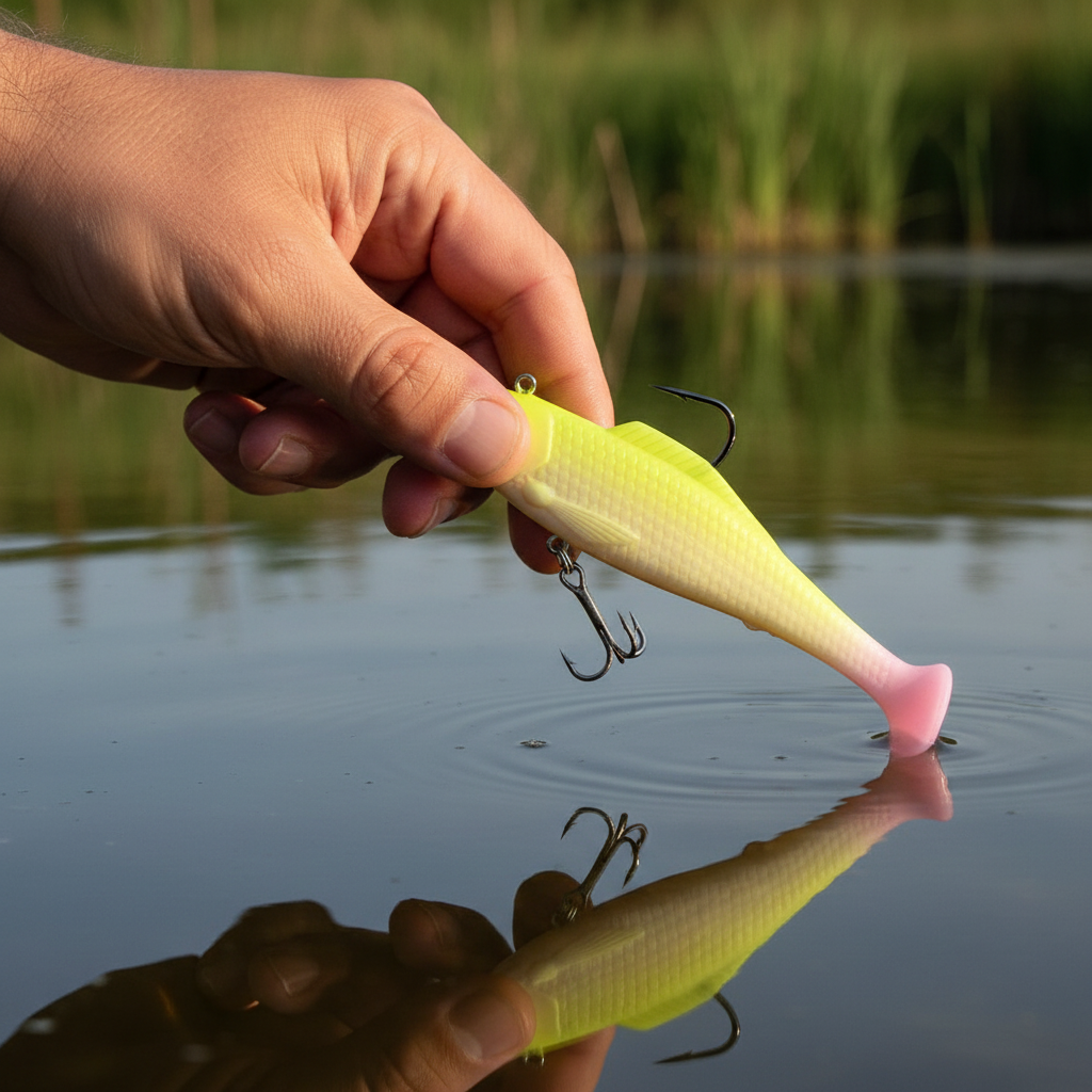 Pack Leurres Souples Brochet – 4 Swimbaits MEREDITH Sélection Nature & Pêche