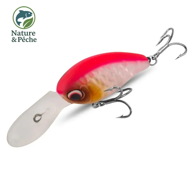 Leurre crankbait flottant KINGDOM FAT BOY II – 43 mm, 6/6.5 g, 2 types de bavettes, spécial bass & truite