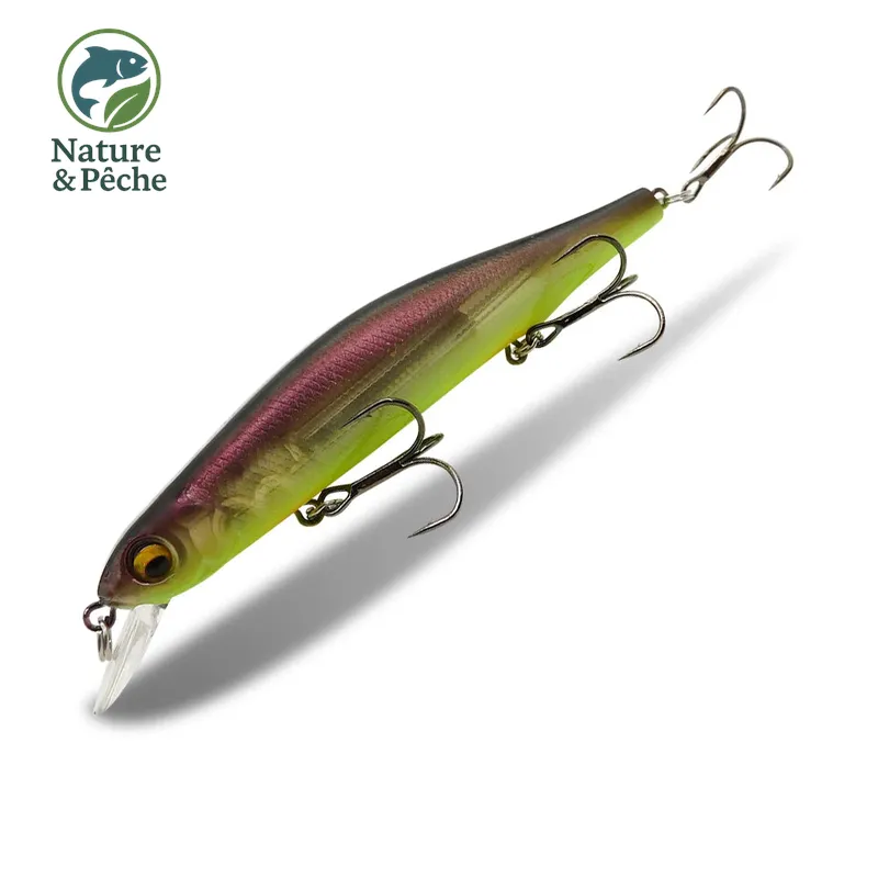 Minnow KES Fishing 112D – 112 mm / 17 g, suspending 0–1.2 m, leurre dur pour brochet, sandre & bar