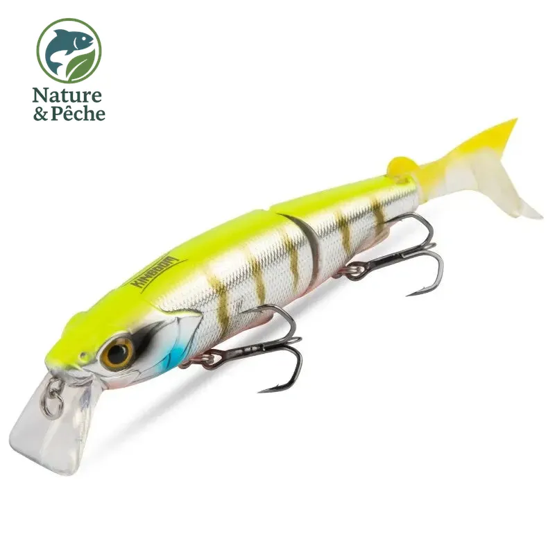 Leurre multi-jointé KINGDOM 120 mm – 17.5 g flottant, swimbait articulé avec T-tail souple