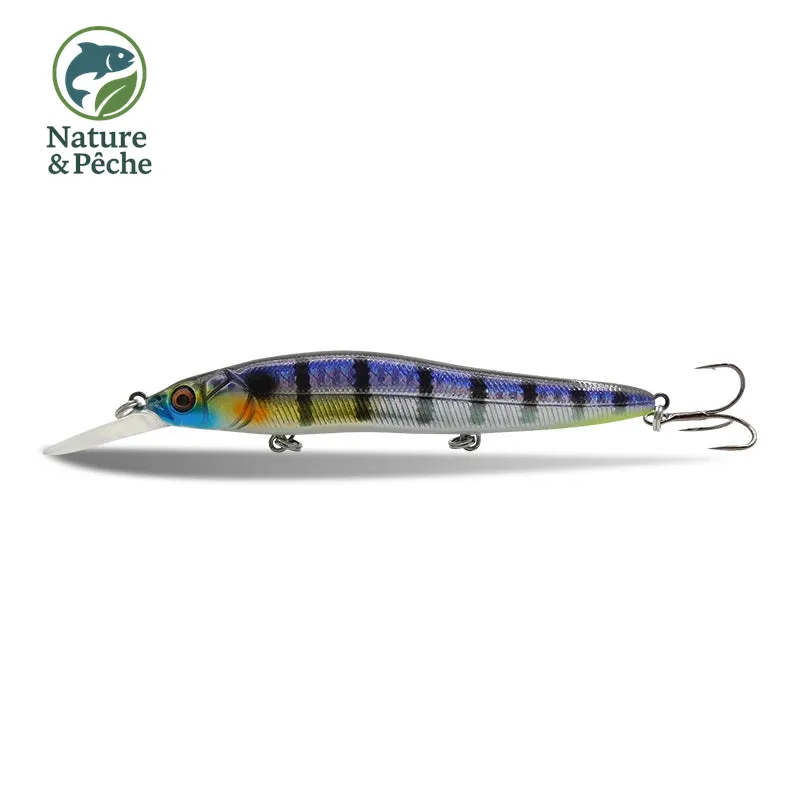 Minnow KES Fishing DW0015 – 110 mm / 14 g, slow floating, leurre dur pour brochet, sandre & bar