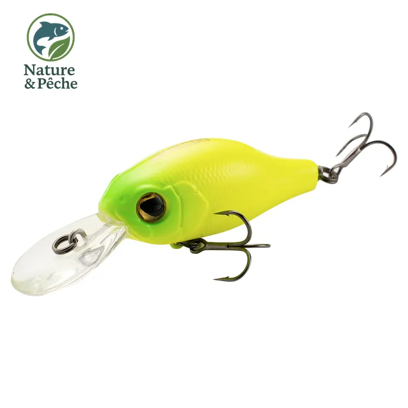 Crankbait JOHNCOO 55–65 mm – leurre flottant 10.6/14.5 g avec billes sonores, spécial brochet, perche & bass
