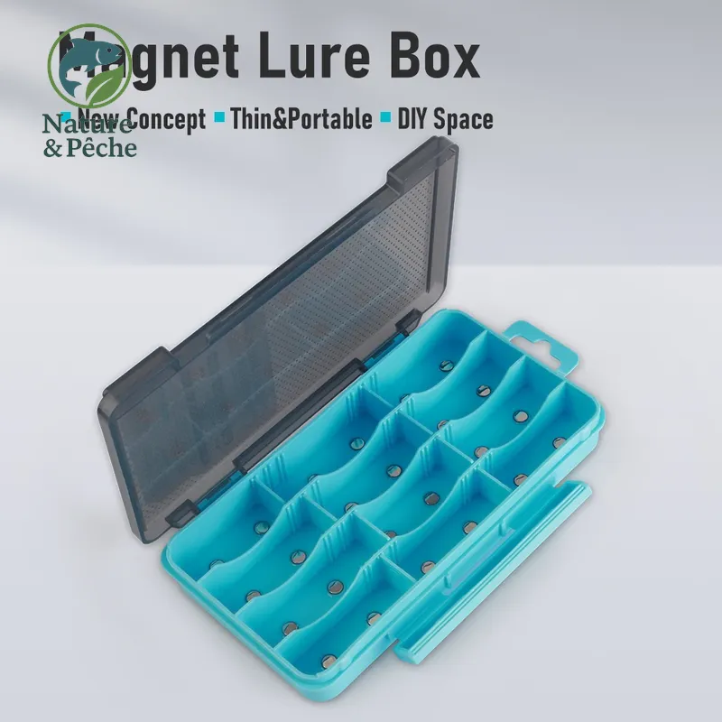 Boîte magnétique KINGDOM – Boîte de rangement 12 cases pour accessoires et leurres (16,7 cm)