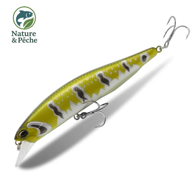 Minnow KES Fishing SPW100 – 100 mm / 16 g, suspending 0.8–1.5 m, leurre dur brochet, sandre & bar