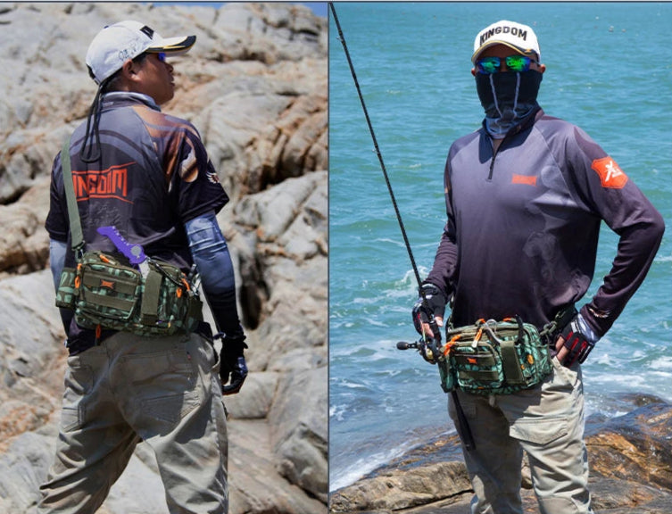 Sac de pêche KINGDOM 1000D – Sac banane waterproof grande capacité 31x18x16 cm