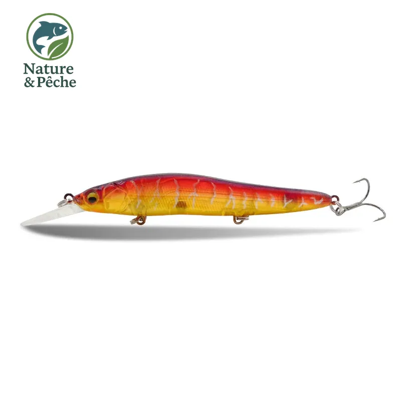 Minnow KES Fishing DW0015 – 110 mm / 14 g, slow floating, leurre dur pour brochet, sandre & bar