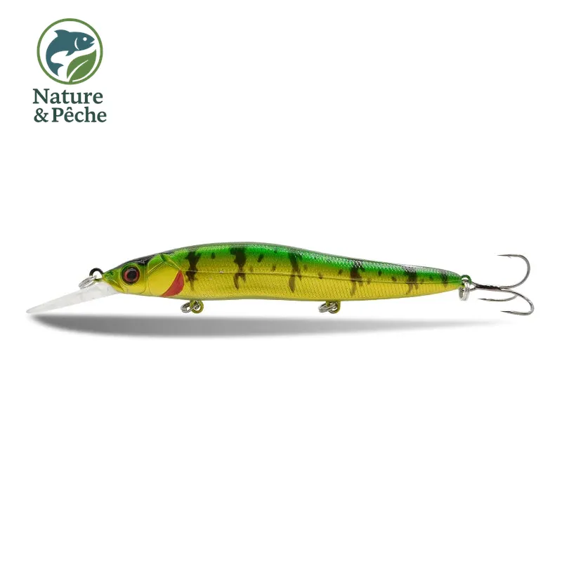 Minnow KES Fishing DW0015 – 110 mm / 14 g, slow floating, leurre dur pour brochet, sandre & bar