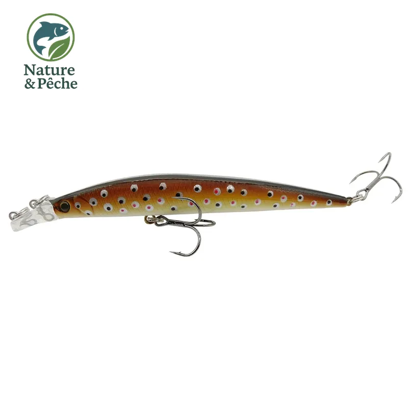Minnow KES Fishing 112D – 120 mm / 10 g, flottant, leurre dur polyvalent pour brochet, sandre & bar