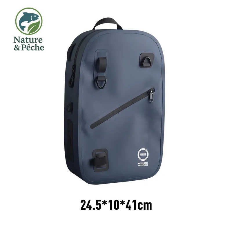 Sac de pêche KINGDOM IPX8 – Étanche, multifonction, porté épaule/ceinture/jambe, grande capacité 420D TPU