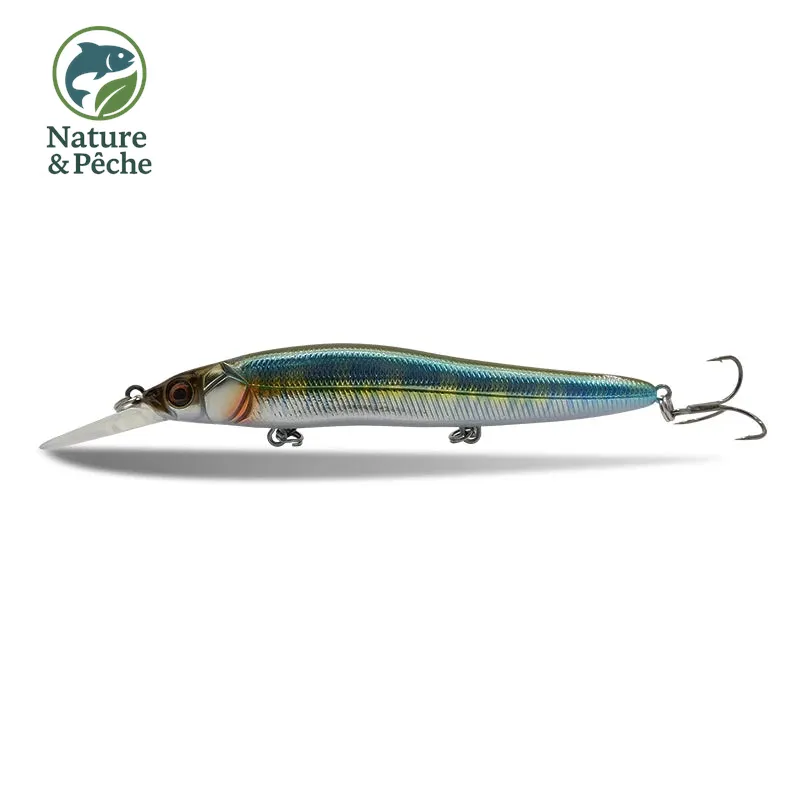 Minnow KES Fishing DW0015 – 110 mm / 14 g, slow floating, leurre dur pour brochet, sandre & bar