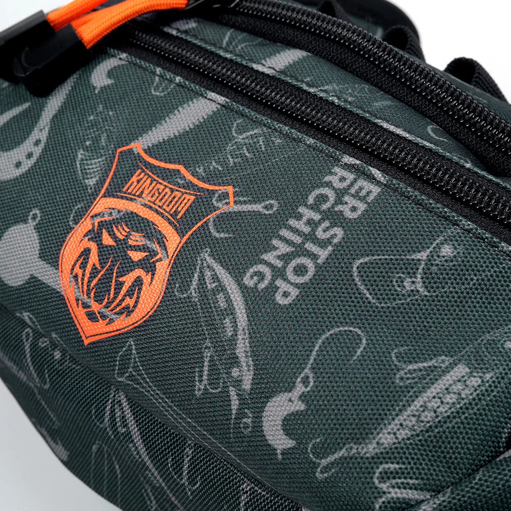Sac de pêche KINGDOM 20×11×11 cm – Sac banane/poitrine waterproof, tactique & multifonction