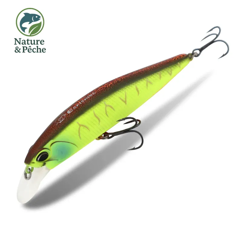 Minnow KES Fishing SPW100 – 100 mm / 16 g, suspending 0.8–1.5 m, leurre dur brochet, sandre & bar