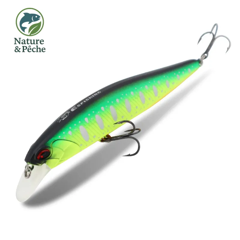 Minnow KES Fishing SPW100 – 100 mm / 16 g, suspending 0.8–1.5 m, leurre dur brochet, sandre & bar