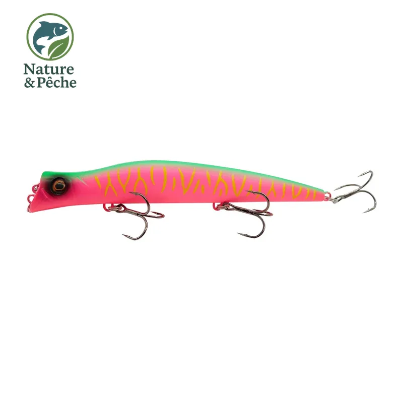 Stickbait topwater KES Fishing DW0020 – 130 mm / 17.5 g, leurre de surface pour brochet, bar & black bass