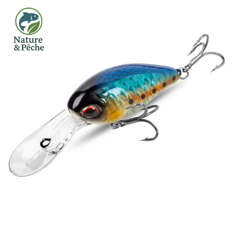 Leurre crankbait flottant KINGDOM FAT BOY II – 43 mm, 6/6.5 g, 2 types de bavettes, spécial bass & truite