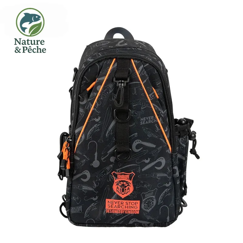 Sac à dos de pêche KINGDOM 37×25×14 cm – Waterproof, 2 couches, pour pêche, randonnée et outdoor