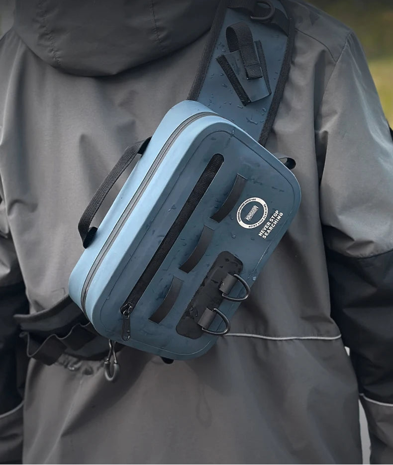 Sac de pêche KINGDOM IPX8 – Étanche, multifonction, porté épaule/ceinture/jambe, grande capacité 420D TPU