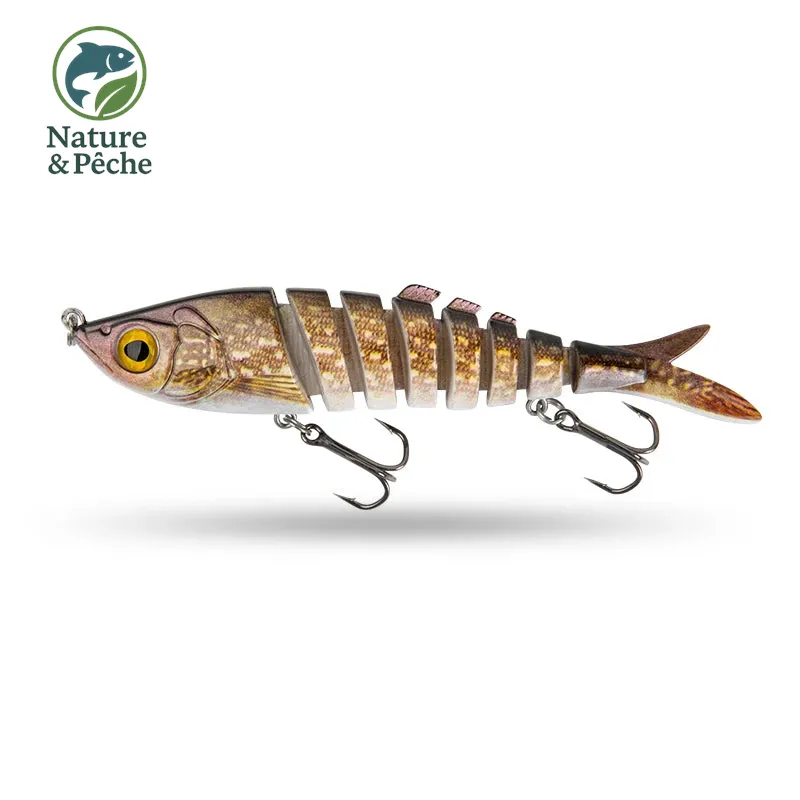 Leurre Articulé KINGDOM 90 mm – 8 Sections, 10 g, nage réaliste pour carnassiers d’eau douce & mer