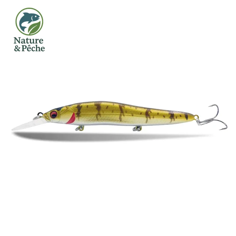 Minnow KES Fishing DW0015 – 110 mm / 14 g, slow floating, leurre dur pour brochet, sandre & bar