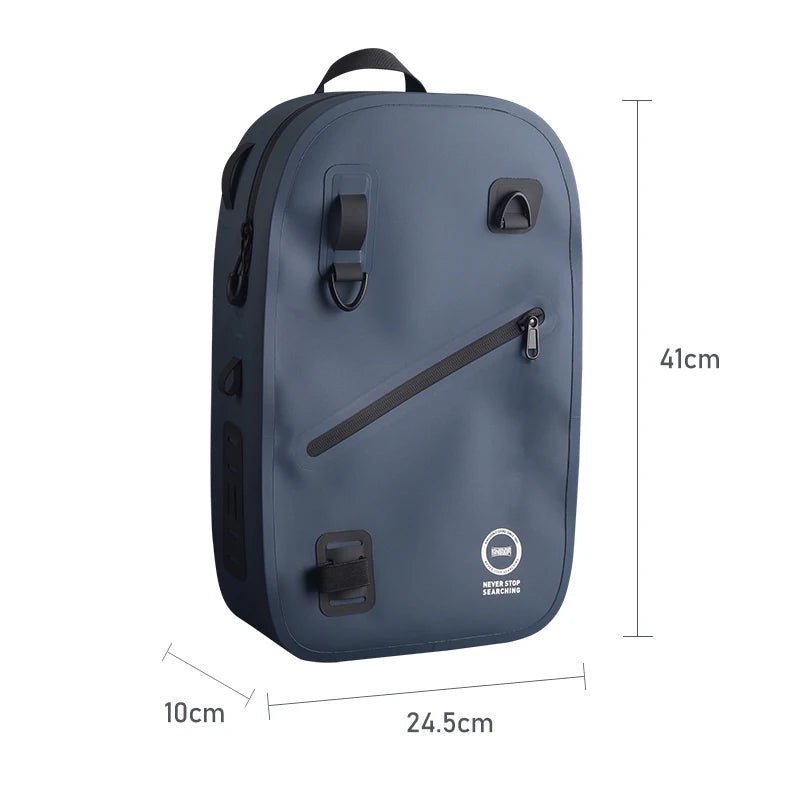 Sac de pêche KINGDOM IPX8 – Étanche, multifonction, porté épaule/ceinture/jambe, grande capacité 420D TPU