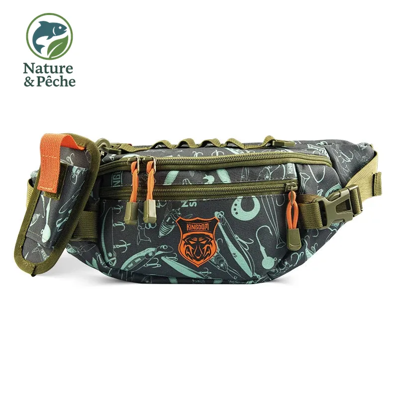 Sac de pêche KINGDOM 20×11×11 cm – Sac banane/poitrine waterproof, tactique & multifonction