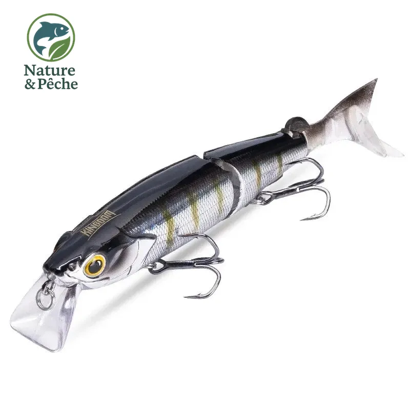 Leurre flottant articulé KINGDOM 120 mm – Swimbait Minnow 3D, parfait pour brochets, truites et bars