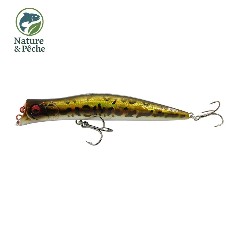 Leurre topwater KES Fishing DW0019 – 100 mm / 9.5 g, 0–0.2 m, stickbait flottant pour brochet, perche & black bass