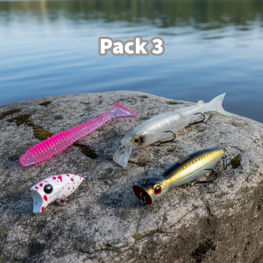 Pack Intermédiaire Brochet – 4 Leurres Sélection Nature & Pêche