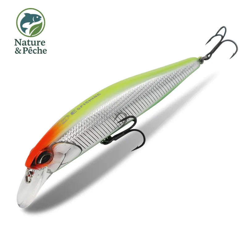 Minnow KES Fishing SPW100 – 100 mm / 16 g, suspending 0.8–1.5 m, leurre dur brochet, sandre & bar