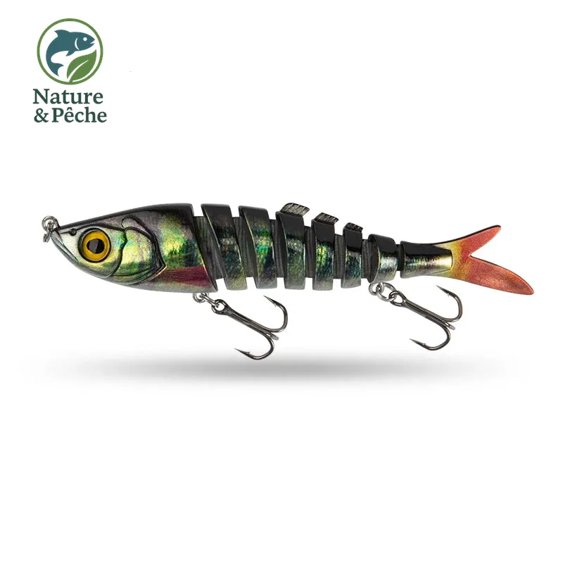 Leurre Articulé KINGDOM 90 mm – 8 Sections, 10 g, nage réaliste pour carnassiers d’eau douce & mer