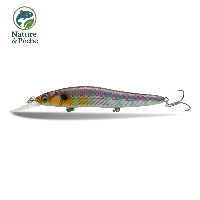 Minnow KES Fishing DW0015 – 110 mm / 14 g, slow floating, leurre dur pour brochet, sandre & bar