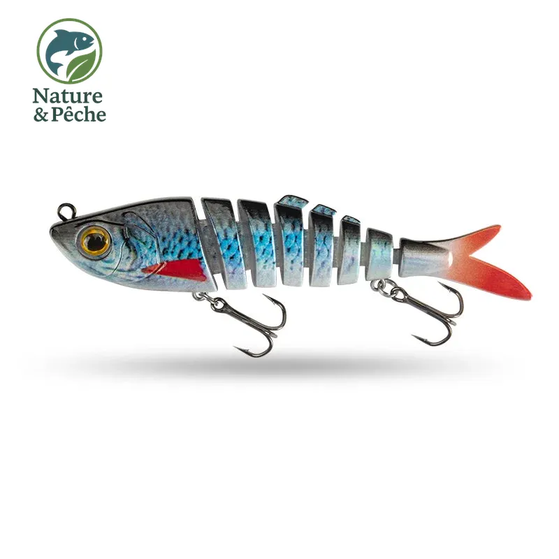 Leurre Articulé KINGDOM 90 mm – 8 Sections, 10 g, nage réaliste pour carnassiers d’eau douce & mer